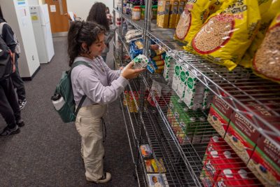 Students shop at the Husky Harvest Food Pantry at the UConn Stamford campus